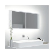 Armoire à miroir de bain à LED Blanc brillant 100x12x45 cm