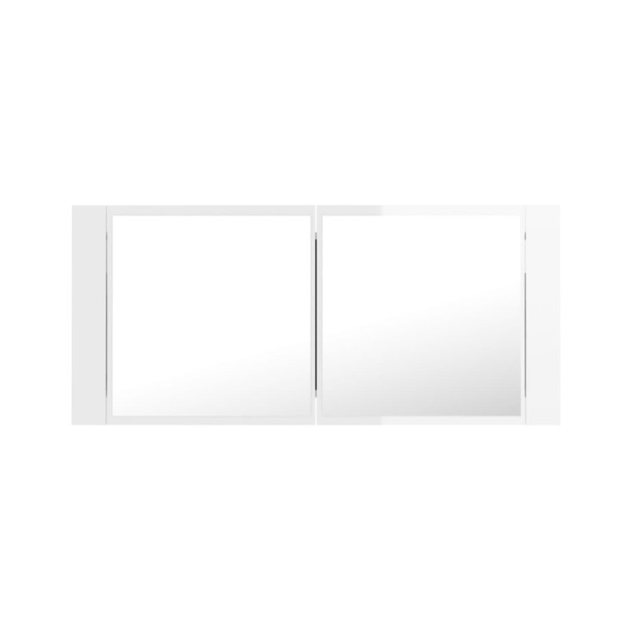 Armoire à miroir de bain à LED Blanc brillant 100x12x45 cm