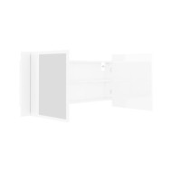 Armoire à miroir de bain à LED Blanc brillant 100x12x45 cm
