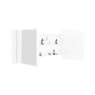 Armoire à miroir de bain à LED Blanc brillant 100x12x45 cm