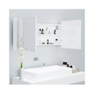 Armoire à miroir de bain à LED Blanc brillant 100x12x45 cm