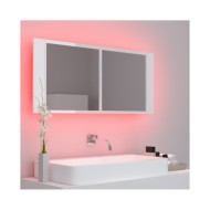 Armoire à miroir de bain à LED Blanc brillant 100x12x45 cm