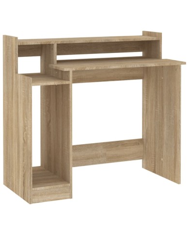 Bureau avec lumières LED Chêne 97x45x90 cm Bois d'ingénierie