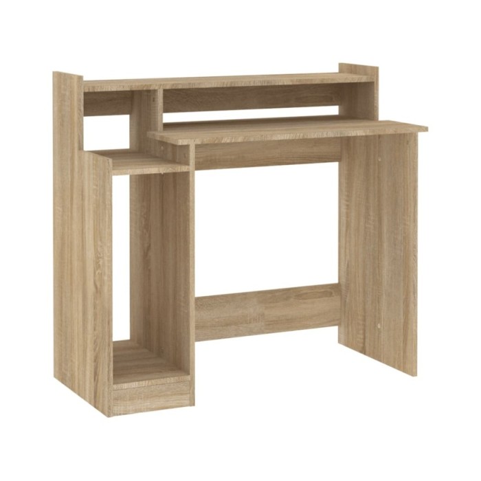 Bureau avec lumières LED Chêne 97x45x90 cm Bois d'ingénierie