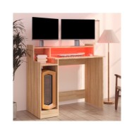 Bureau avec lumières LED Chêne 97x45x90 cm Bois d'ingénierie