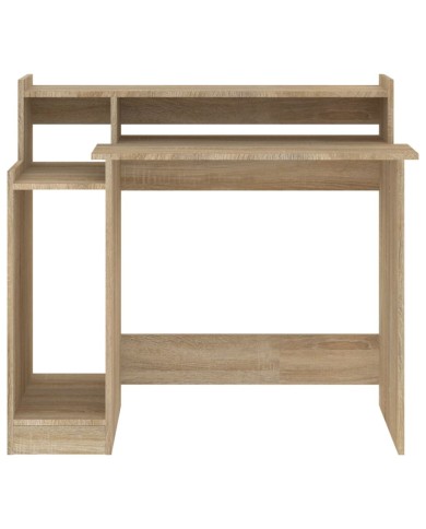 Bureau avec lumières LED Chêne 97x45x90 cm Bois d'ingénierie