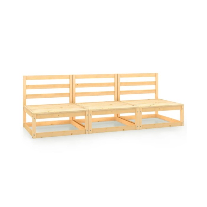 Canapés centraux de jardin 3 pcs Bois de pin massif