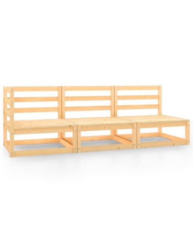 Salon de jardin 3 pcs Bois de pin massif