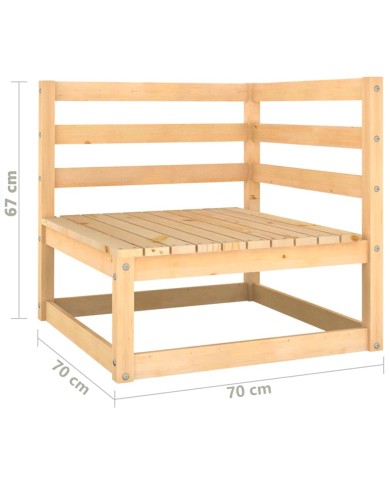 Salon de jardin 3 pcs Bois de pin massif