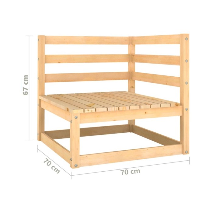 Salon de jardin 3 pcs Bois de pin massif