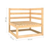 Salon de jardin 3 pcs Bois de pin massif