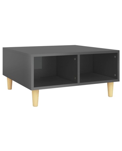 Table basse Gris brillant 60x60x30 cm Aggloméré 