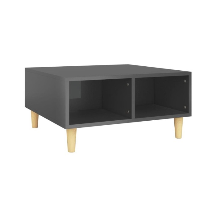 Table basse Gris brillant 60x60x30 cm Aggloméré 