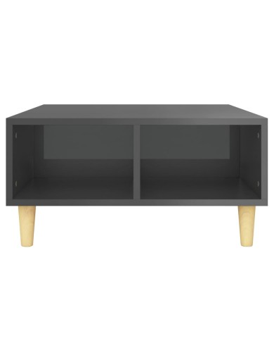 Table basse Gris brillant 60x60x30 cm Aggloméré 