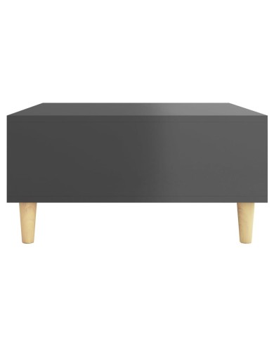 Table basse Gris brillant 60x60x30 cm Aggloméré 