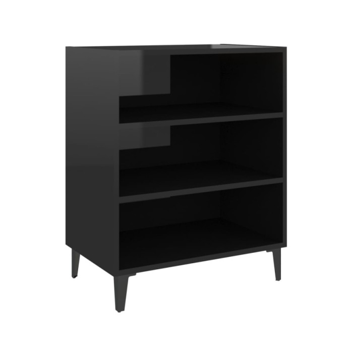 Buffet Noir brillant 57x35x70 cm Aggloméré