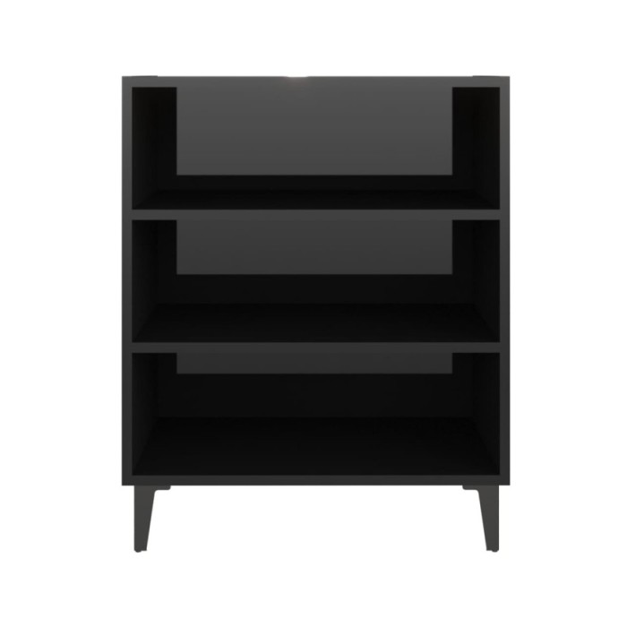 Buffet Noir brillant 57x35x70 cm Aggloméré
