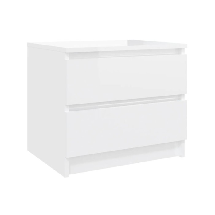 Table de chevet Blanc brillant 50x39x43,5 cm Aggloméré