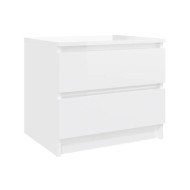 Table de chevet Blanc brillant 50x39x43,5 cm Aggloméré