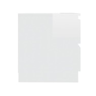 Table de chevet Blanc brillant 50x39x43,5 cm Aggloméré