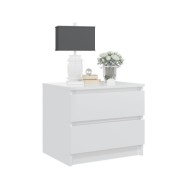 Table de chevet Blanc brillant 50x39x43,5 cm Aggloméré