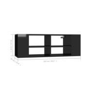 Meuble TV mural Noir brillant 102x35x35 cm Aggloméré