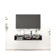 Étagère murale Gris brillant 102x30x17 cm Aggloméré