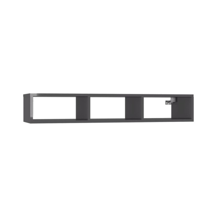 Étagère murale Gris brillant 102x30x17 cm Aggloméré