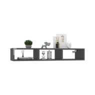 Étagère murale Gris brillant 102x30x17 cm Aggloméré