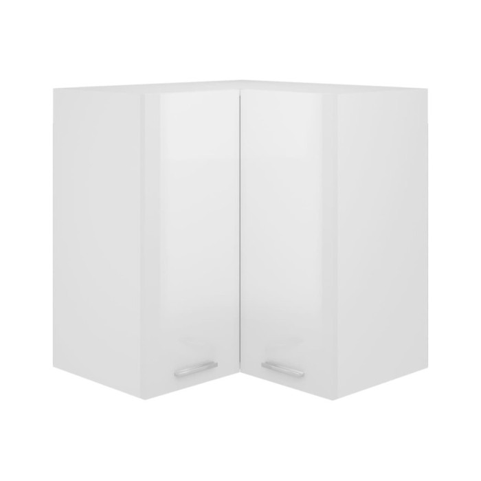 Armoire d'angle suspendue Blanc brillant 57x57x60 cm Aggloméré