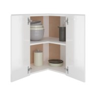 Armoire d'angle suspendue Blanc brillant 57x57x60 cm Aggloméré