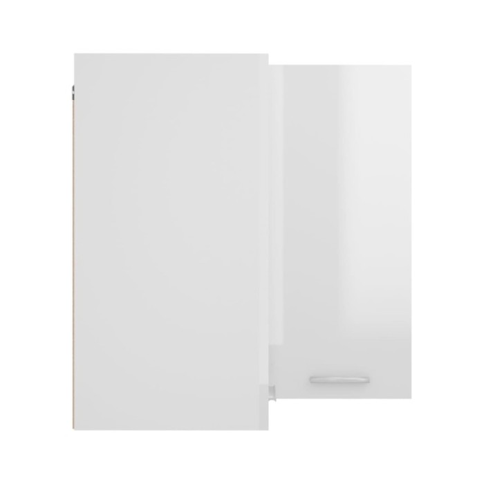 Armoire d'angle suspendue Blanc brillant 57x57x60 cm Aggloméré