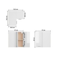 Armoire d'angle suspendue Blanc brillant 57x57x60 cm Aggloméré