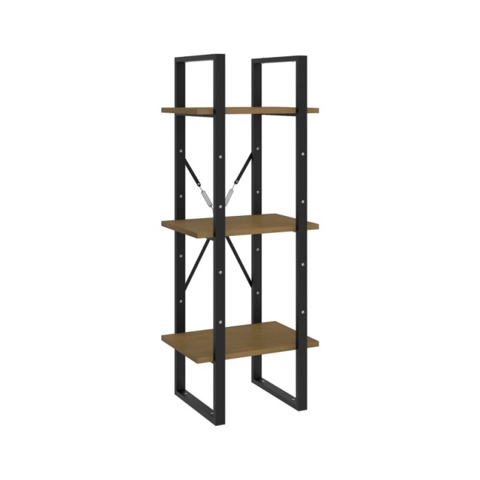 Bibliothèque à 3 niveaux Marron miel 40x30x105 cm Bois de pin