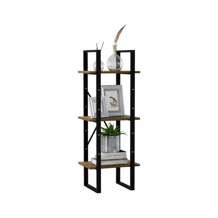 Bibliothèque à 3 niveaux Marron miel 40x30x105 cm Bois de pin
