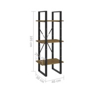Bibliothèque à 3 niveaux Marron miel 40x30x105 cm Bois de pin
