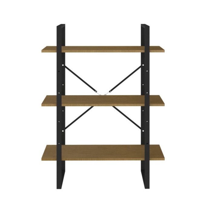 Bibliothèque à 3 niveaux Marron 80x30x105 cm Bois de pin massif