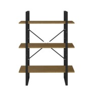 Bibliothèque à 3 niveaux Marron 80x30x105 cm Bois de pin massif