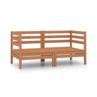 Canapés d'angle de jardin 2 pcs Marron miel Bois de pin massif