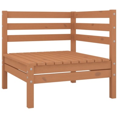 Canapés d'angle de jardin 2 pcs Marron miel Bois de pin massif