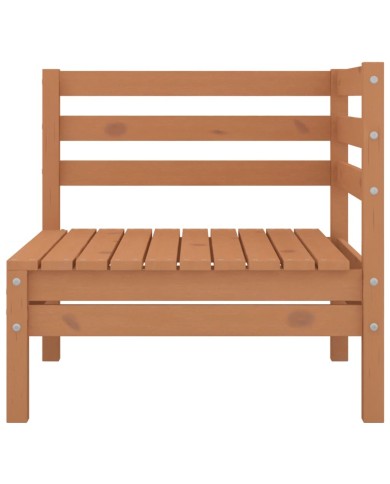 Canapés d'angle de jardin 2 pcs Marron miel Bois de pin massif