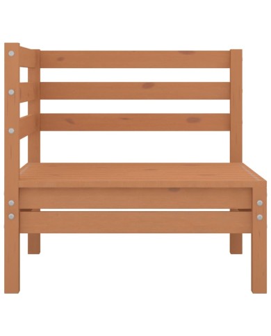 Canapés d'angle de jardin 2 pcs Marron miel Bois de pin massif