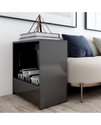 Table d'appoint Gris brillant 50x26x50 cm Aggloméré