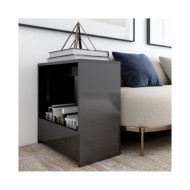 Table d'appoint Gris brillant 50x26x50 cm Aggloméré