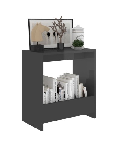 Table d'appoint Gris brillant 50x26x50 cm Aggloméré