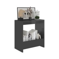 Table d'appoint Gris brillant 50x26x50 cm Aggloméré