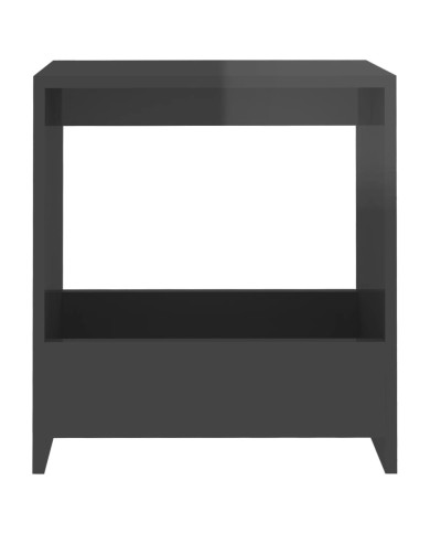 Table d'appoint Gris brillant 50x26x50 cm Aggloméré
