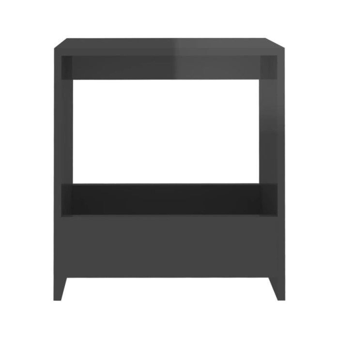 Table d'appoint Gris brillant 50x26x50 cm Aggloméré