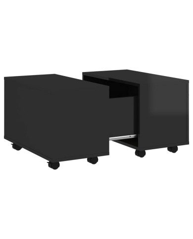 Table basse Noir brillant 60x60x38 cm Aggloméré