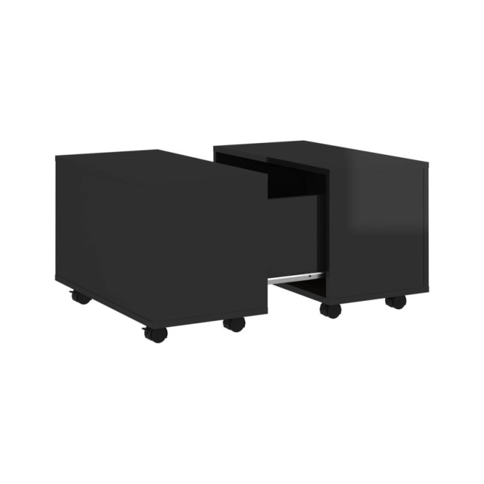 Table basse Noir brillant 60x60x38 cm Aggloméré